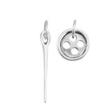 Uno de 50 Uniseks oorbellen van metaalmix met 15 micron zilver PEN0017MET X