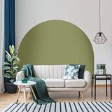 Ambiance Sticker Sticker voor bed, hoofdeinde, boog, muurstickers, groot behang met halve cirkel voor decoratie van woonkamer en slaapkamer, 58 x 200 cm (l x h), olijfgroen
