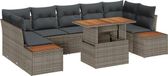 vidaXL Tuinbank - Set - 8 - st - Grijs - Poly - rattan