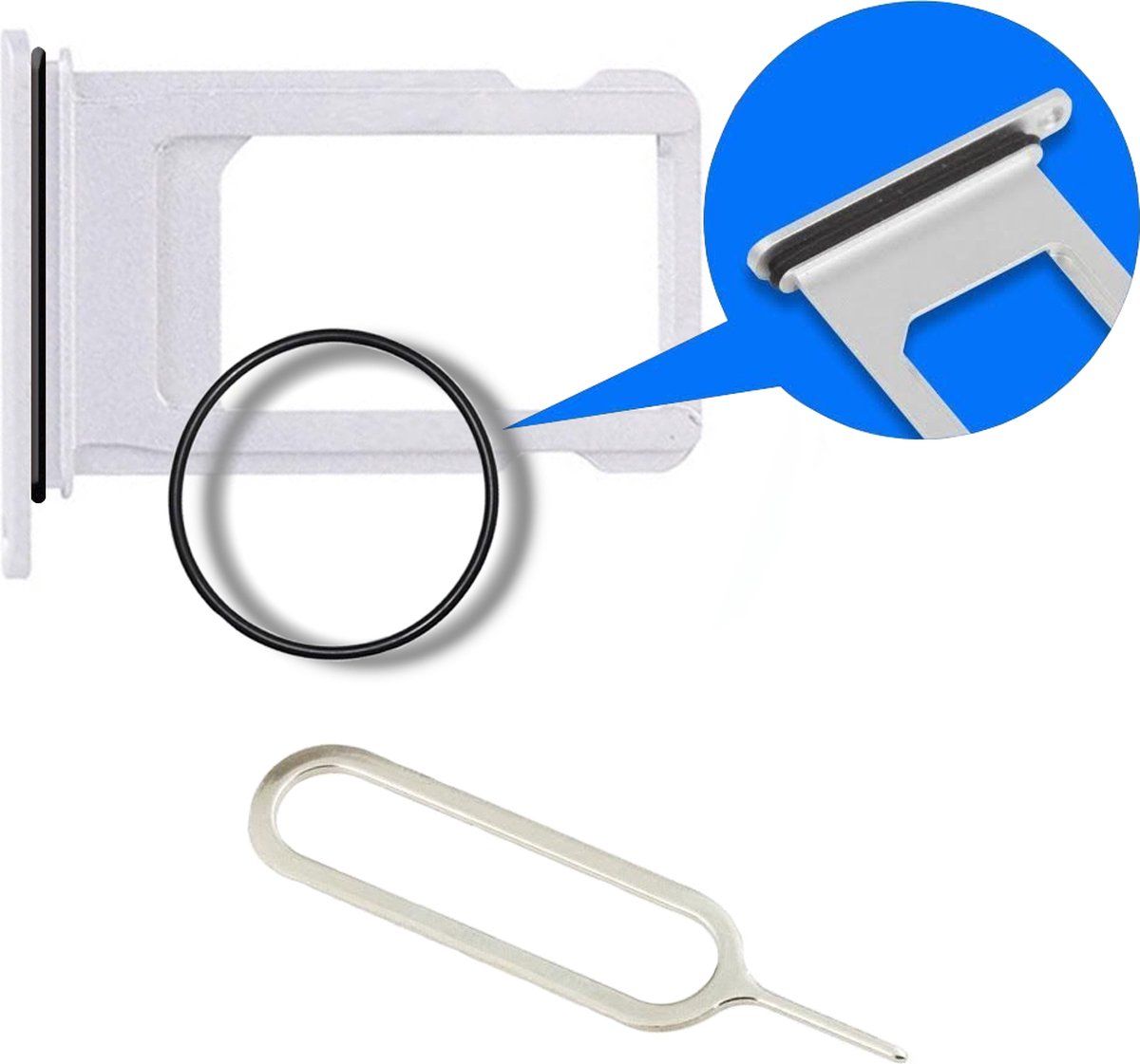 Mmobiel Sim Kaart Houder voor iPhone 12 - 6.1 inch - 2020 - Wit