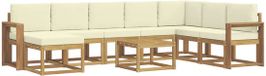 vidaXL - Hoek loungeset - Acacia hout - Wit en crème