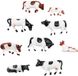 Merkloos Allecto - Boerderijdieren Figuur Modellen - Miniatuur Koeien - Perfect voor Landschap - 1:87 Schaal - 9 Stuks Figuren