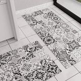 PETTI Artigiani Italiani - Tapijt voor de keuken, antislip, wasbaar, loper voor de keuken, 52 x 140 cm, design Vietri zwart, 100% Made in Italy