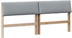 vidaXL Gestoffeerd hoofdbord lichtgrijs 180 cm massief grenenhout