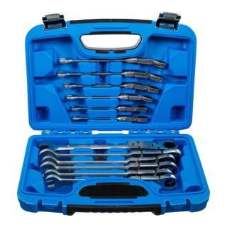 BGS Dubbelscharnierende ratelring-steeksleutelset - 8-19mm - 12-dlg.