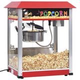 VidaXL Machine à pop-corn noir, rouge, acier inoxydable 1400 W