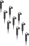 HOFTRONIC Set van 9 Pinero LED Prikspots - GU10 - 4 Watt - 345 Lumen - Dimbaar - Kantelbaar - 6500K Daglicht Wit - IP65 Waterdicht - Zwart