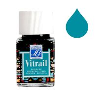 Lefranc Bourgeois Vitrail Glas & Porseleinverf - 050 Turquoise Blue (50 ml)