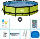 EXIT Toys EXIT Rond Lime Frame Zwembad - 360 x 76 cm - Inclusief Pomp - Afdekzeil - Ladder - Voetenbad - 7-delig