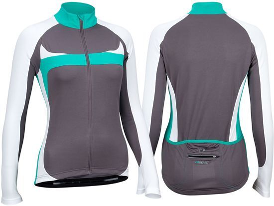 Avento Wielrenshirt Lange Mouw - Dames - Antraciet/Wit/Turquoise - 40