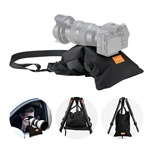 NEEWER Zandzak voor fotografie, 15,5 x 9,4 inch opvouwbare handheld opbergtas met schouderriem, zware polyester zadeltas/zitzak/statief gewichtstas voor cameralensondersteuning en lichtstandaards