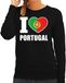 Bellatio Decorations I love Portugal supporter sweater / trui zwart voor dames L