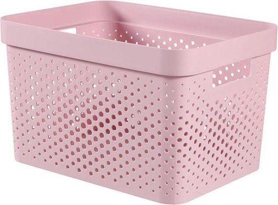 Curver Infinity Recycled Box Dots - 17L - Chalk Pink