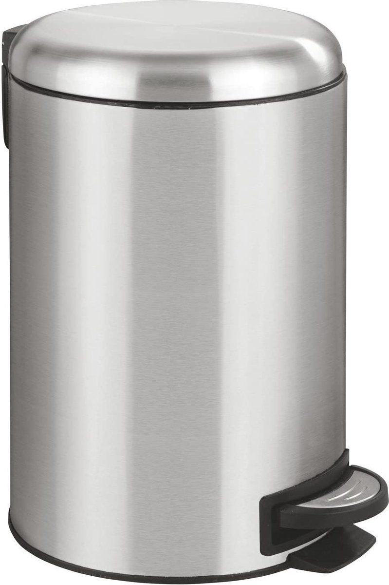 WENKO Pedaalemmer Leman - 12 L - Rvs Zilver