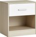 VASAGLE Table de nuit, set de 2, table d'appoint, avec tiroir, poignée, compartiment ouvert, table basse, pour chambre à coucher, salon, beige naturel et blanc classique LET819T67