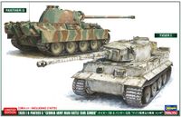 Hasegawa Modelbouwpakket Militaire voertuigen - 30067 Tiger I - Panther G - German Army Main Battle Tank Combo - 2 Tanks Plastic - 1:72 - Modelbouw