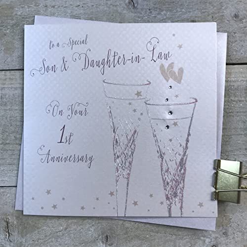 White Cotton Cards - Zoon & Schoondochter - 1e Papieren Huwelijksverjaardag - Fluiten