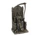 Veronese Design 8 5/8 "Zittende Santa Muerte Magere Hein Zeis en Schaal Hars Sculptuur Antieke Bronzen Afwerking