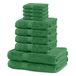 Marina Set van 10 katoenen kwaliteit 525 g/m² 4 gastendoekjes 30 x 50 cm, 4 handdoeken 50 x 100 cm en 2 badhanddoeken 70 x 140 cm, groen, absorberend