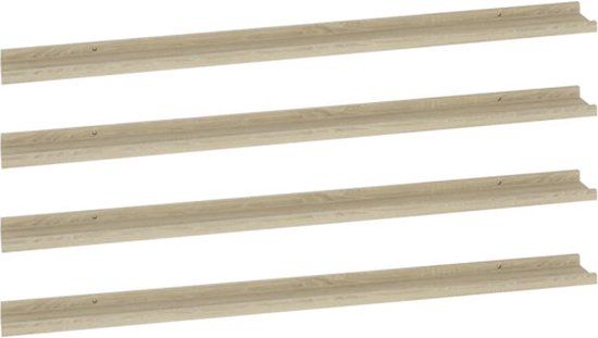 vidaXL Wandschappen - 4 stuks - 115x9x3 cm - Sonoma eiken