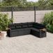 Maison Exclusive - Ensemble de jardin d'extérieur, 6 pièces, avec coussins, noir, en polyrotin