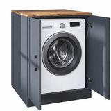 Roomart ATLANTIC-II Wasmachine Ombouwkast 70x90 cm - Onderkast - Antraciet Eiken