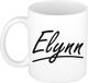 Bellatio Decorations Elynn Naam koffiemok - beker - met sierlijke letters - wit