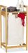 Merkloos Relaxdays wasmand bamboe, 30 liter, met plank, op poten, rechthoekig, natuur
