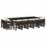 vidaXL 15-delige Tuinset met kussens, polyrattan, bruin