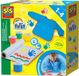 SES Creative Mon premier set de peinture au doigt avec tablier anti-salissure - 4 couleurs (4x110ml) - Facilement lavable - Sans gluten - Jouets 1-4 ans