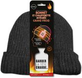 Sensly Verwarmde wintermuts - zwart - fleece - beanie volwassenen