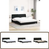 vidaXL Bedframe zonder matras, stof, zwart, 180x200 cm