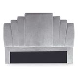 Menzzo Arena hoofdeinde, velours, zilver, 160 cm