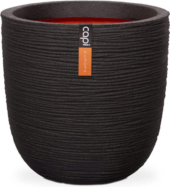 Capi Europe Bloempot Bol Rib NL - 55x53 cm - Zwart