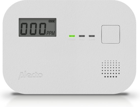 Alecto / COA3920 - Koolmonoxidemelder met display - Voldoet aan Europese norm EN50291 - 10 jaar sensor - Wit