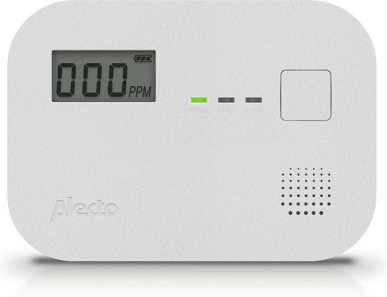 Alecto COA3920 Koolmonoxidemelder met display - 10 jaar sensor - Wit