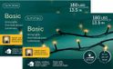Lumineo Kerstverlichting - 2x - 180 leds - klassiek warm wit - 1350 cm - zwart snoer - timer en dimmer