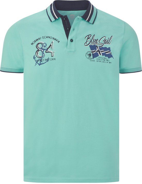 Jan Vanderstorm herren Poloshirt - 76/78 - turquoise - Plus Size