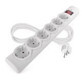 EMOS - Overspanningsbeveiliging stekkerdoos met LED-display, 6-voudig, 1,5 m kabel