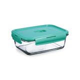 Luminarc Turquoise Rechthoekige luchtdichte glazen container 122 cl