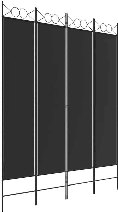 vidaXL Kamerscherm met 4 panelen 160x200 cm stof zwart