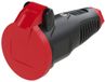 PCE 2512-sr Koppeling met randaarde Rubber, Kunststof 230 V Zwart, Rood IP54