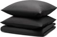 Blumtal set de literie : 155x220 cm + 2 taies d'oreiller 80x80 cm - Draps en microfibre 155x220 cm - Set de 3 pièces, gris foncé