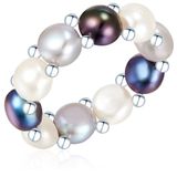 Valero Pearls Parel Ring - Sterling Zilver - Zirkonia - Paars