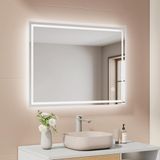 EMKE Badkamerspiegel met ledlicht, 80 x 60 cm, dimbaar, koud wit licht