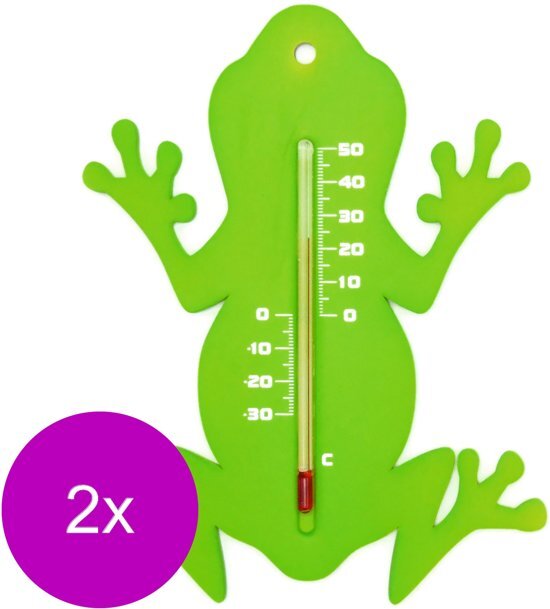 Nature Muurthermometer - Kikker - Thermometer - 2 x Groen