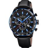 Candino C4759/4 Polshorloge Chronograaf Heren Zwart Leer Saffierglas 10 ATM