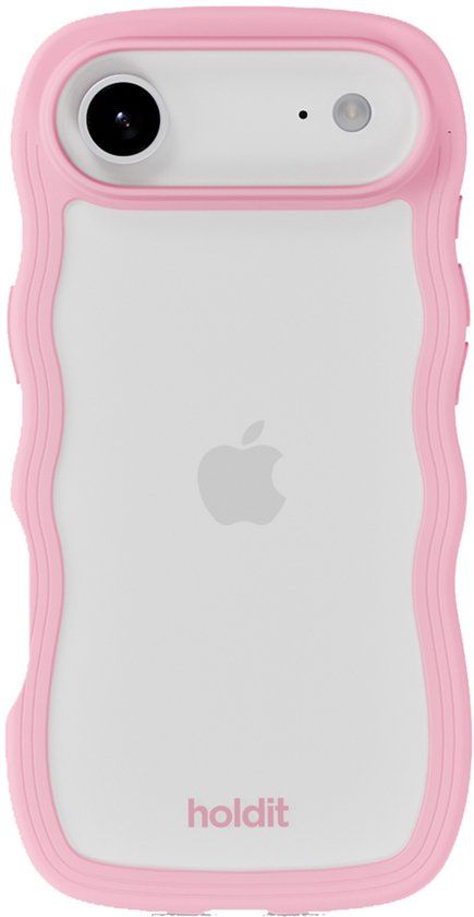 Holdit Wavy Case geschikt voor Apple iPhone Air - Transparent / Pink