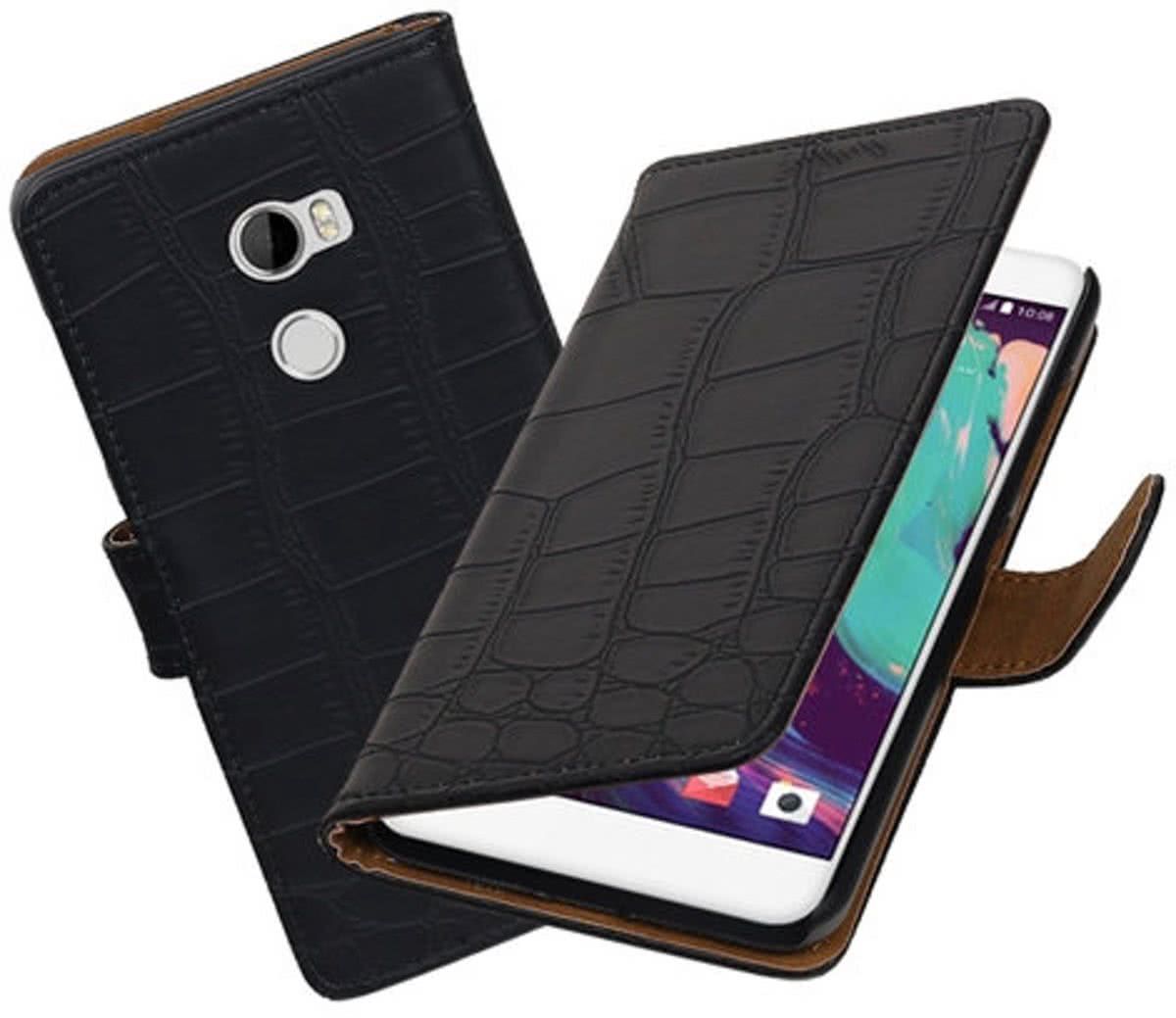 Best Cases .nl HTC One X10 Krokodil booktype hoesje Zwart