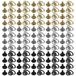 60 rivets, y compris rivets creux, à vis et en laiton, 8 mm, or/argent/bronze